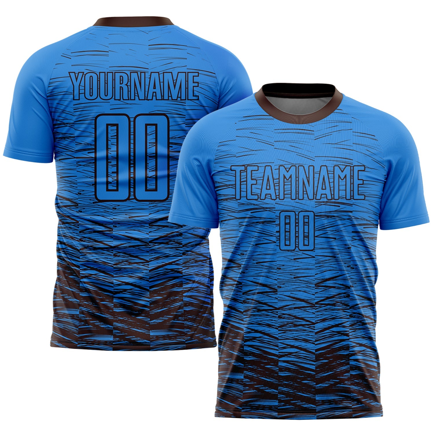 Custom Powder Blue Brown Sublimation Soccer Uniform Jersey - Sky-Custom