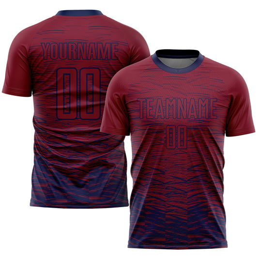 Custom Crimson Navy Sublimation Soccer Uniform Jersey - Sky-Custom