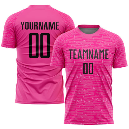 Custom Pink Black Sublimation Soccer Uniform Jersey - Sky-Custom