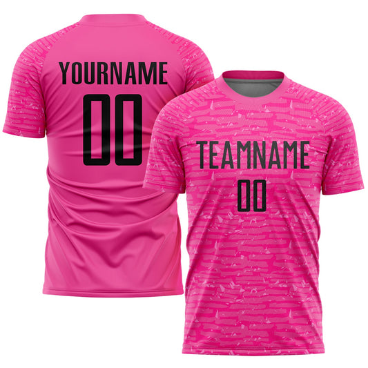 Custom Pink Black Sublimation Soccer Uniform Jersey - Sky-Custom