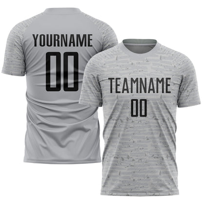 Custom Gray Black Sublimation Soccer Uniform Jersey - Sky-Custom