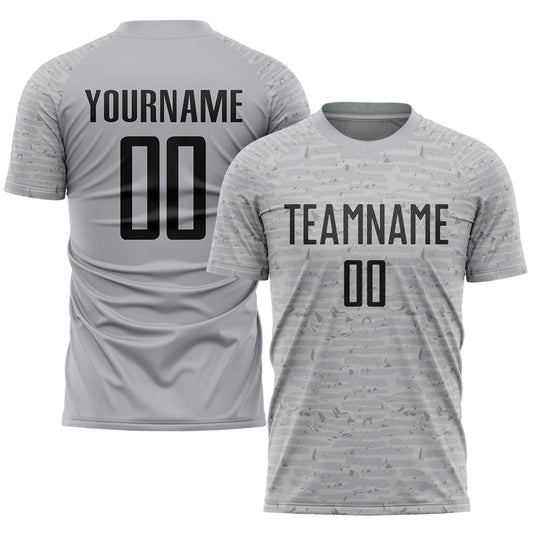 Custom Gray Black Sublimation Soccer Uniform Jersey - Sky-Custom