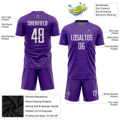 Custom Purple White Sublimation Soccer Uniform Jersey - Sky-Custom