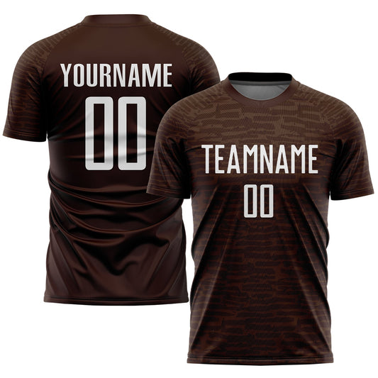 Custom Brown White Sublimation Soccer Uniform Jersey - Sky-Custom