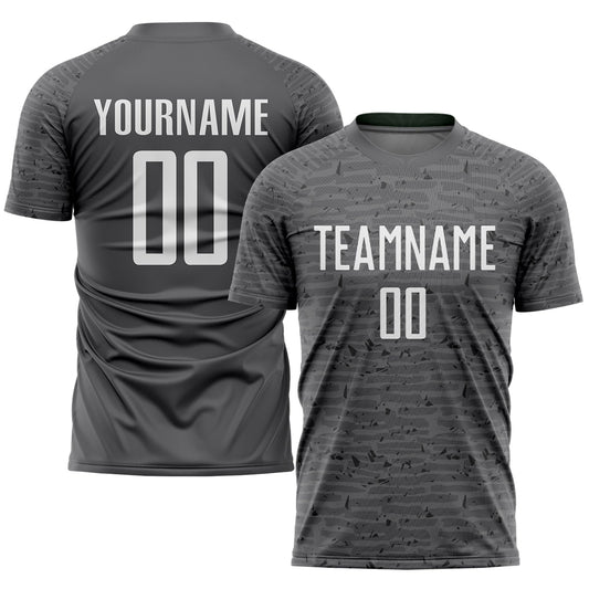 Custom Steel Gray White Sublimation Soccer Uniform Jersey - Sky-Custom