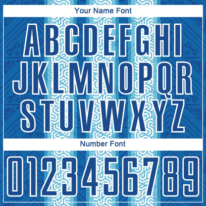 Custom Blue Light Blue-White Ethnic Stripes Sublimation Soccer Uniform Jersey - Sky-Custom