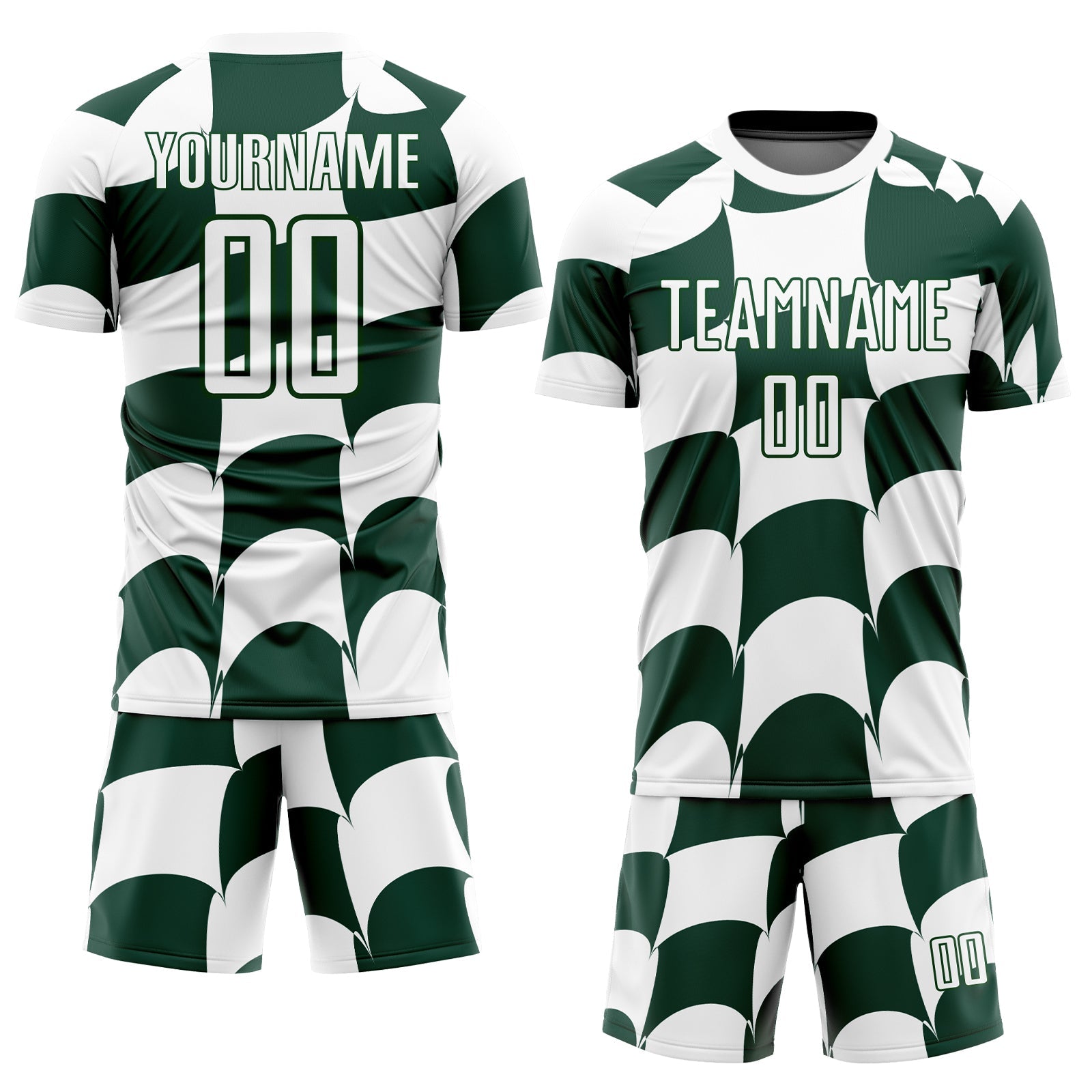 Custom White Green Plaid Sublimation Soccer Uniform Jersey - Sky-Custom