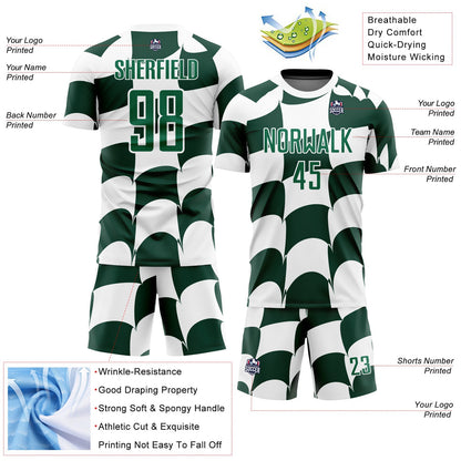 Custom White Green Plaid Sublimation Soccer Uniform Jersey - Sky-Custom