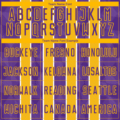 Custom Purple Gold-White Stripes Sublimation Soccer Uniform Jersey - Sky-Custom