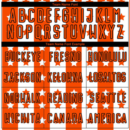 Custom Orange Black-White Stars And Stripes Sublimation Soccer Uniform Jersey - Sky-Custom