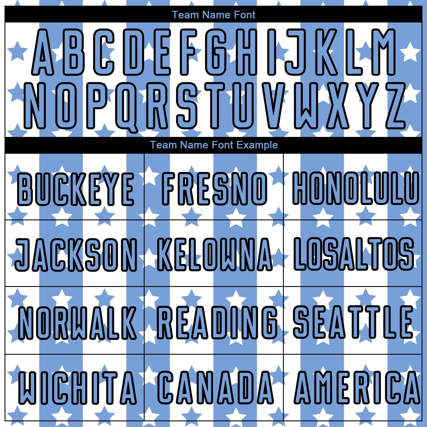 Custom Light Blue Black-White Stars And Stripes Sublimation Soccer Uniform Jersey - Sky-Custom