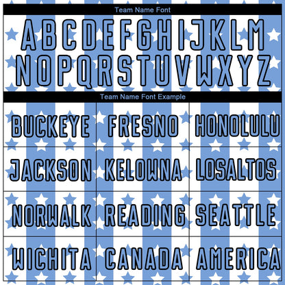 Custom Light Blue Black-White Stars And Stripes Sublimation Soccer Uniform Jersey - Sky-Custom