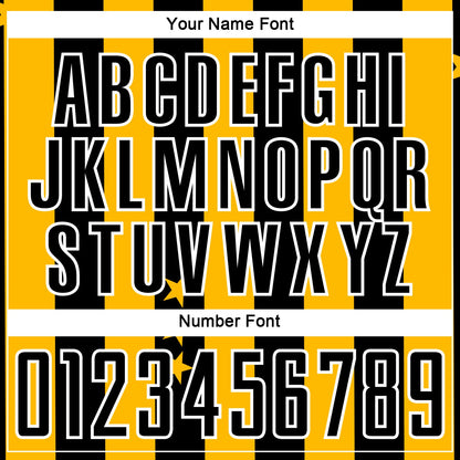 Custom Gold Black-White Stars And Squares Sublimation Soccer Uniform Jersey - Sky-Custom