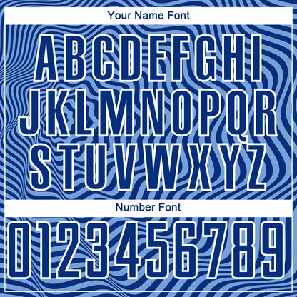 Custom Royal Light Blue-White Wavy Lines Sublimation Soccer Uniform Jersey - Sky-Custom