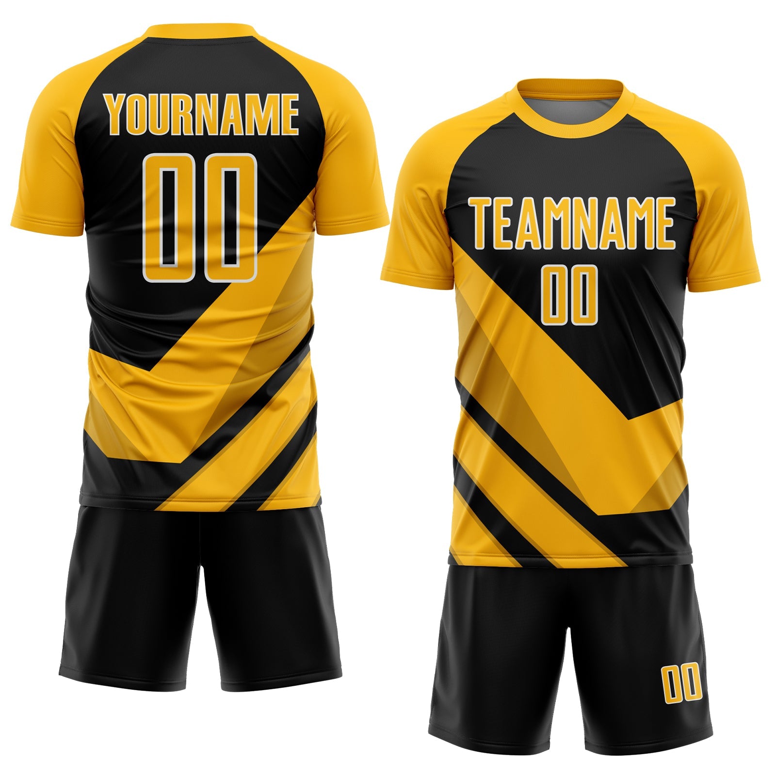 Custom Gold Black-White Arrow Shapes Sublimation Soccer Uniform Jersey - Sky-Custom