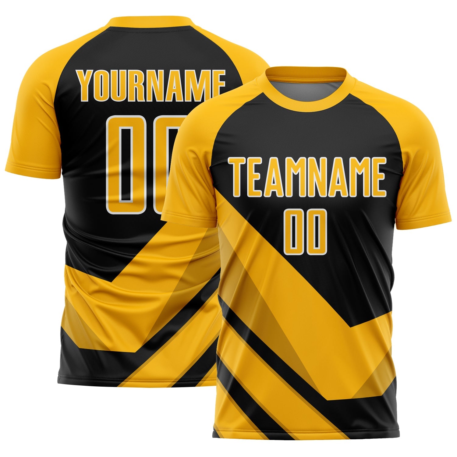 Custom Gold Black-White Arrow Shapes Sublimation Soccer Uniform Jersey - Sky-Custom