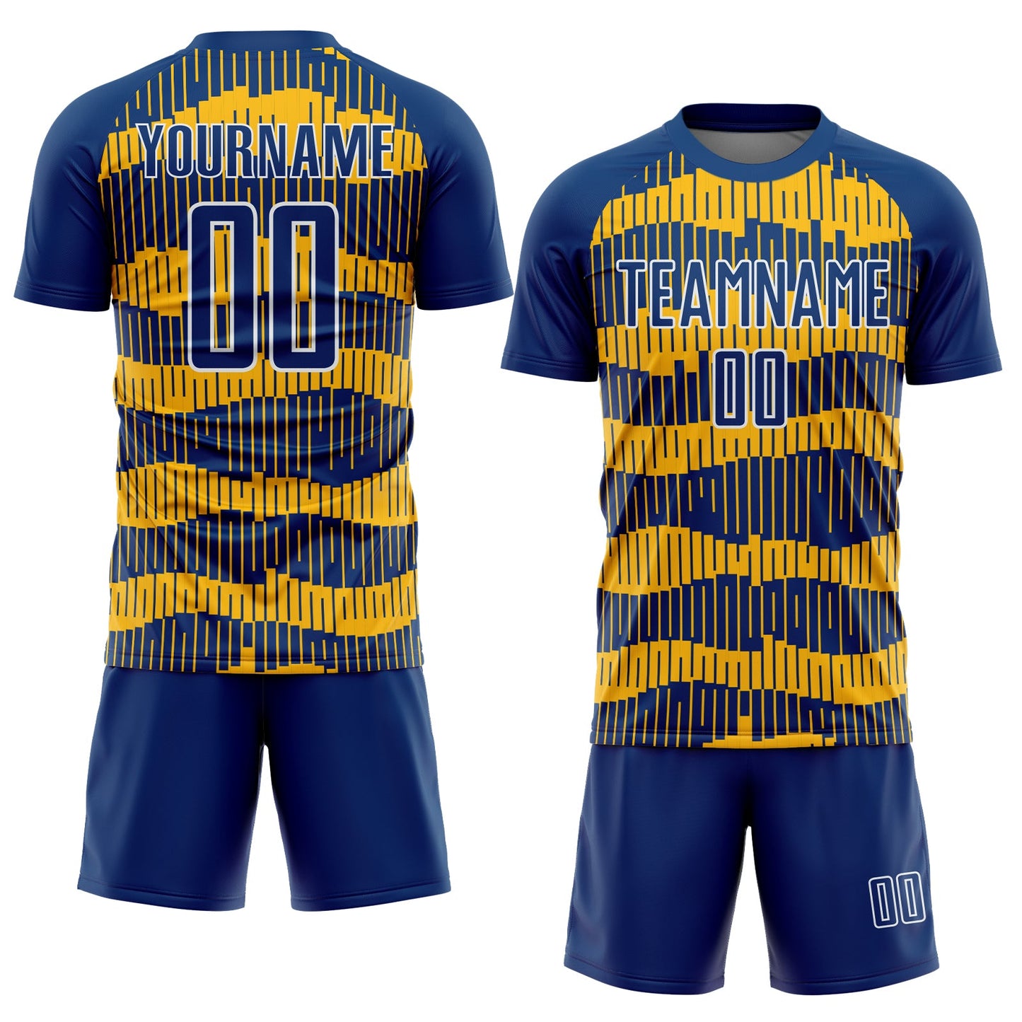 Custom Royal Gold-White Pinstripe Sublimation Soccer Uniform Jersey - Sky-Custom