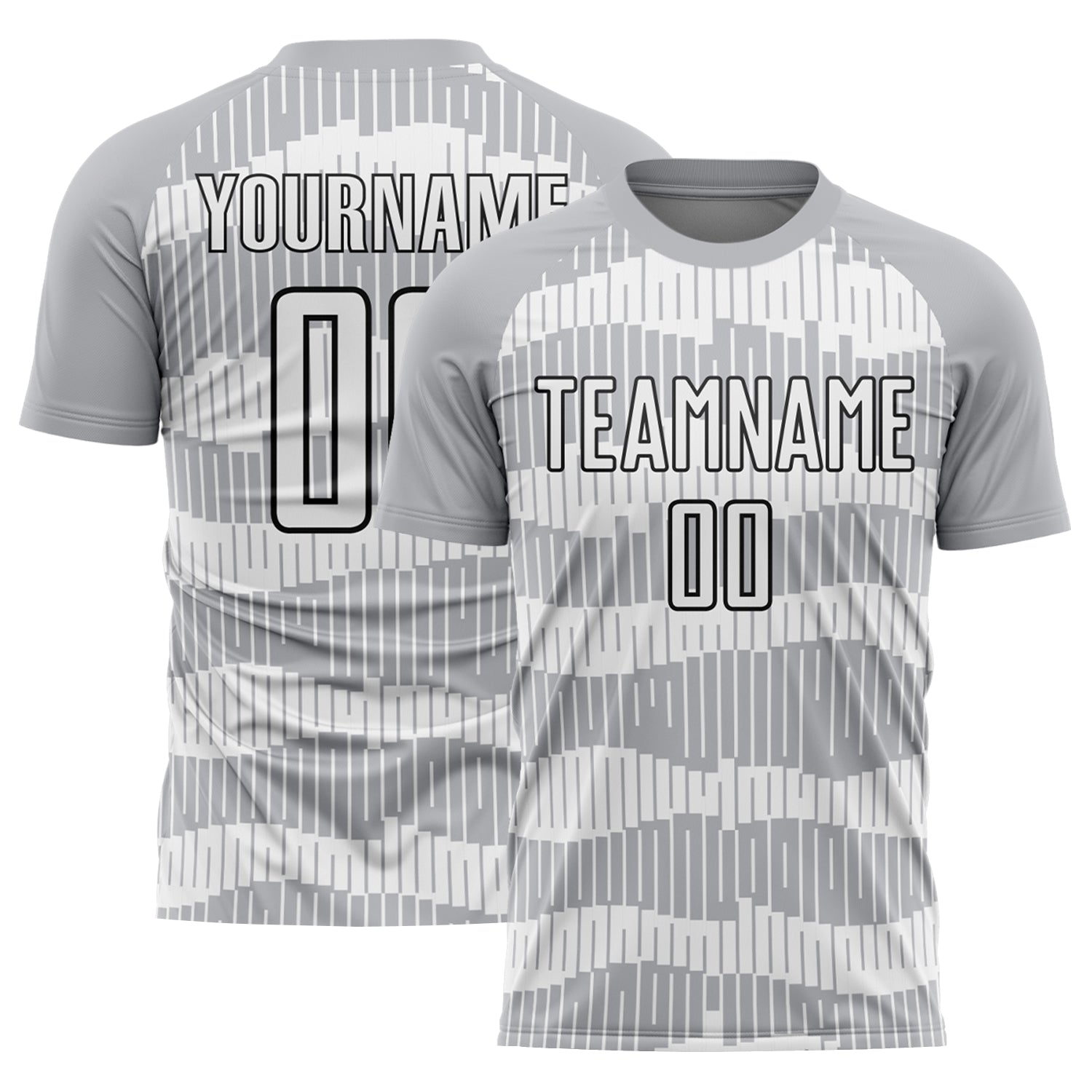 Custom Gray White-Black Pinstripe Sublimation Soccer Uniform Jersey - Sky-Custom