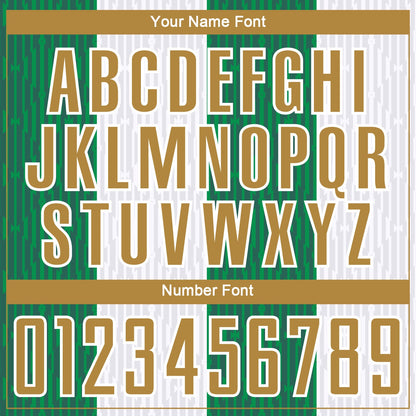 Custom White Old Gold-Kelly Green Sublimation Soccer Uniform Jersey - Sky-Custom