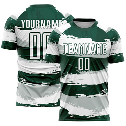 Custom Green White Sublimation Soccer Uniform Jersey - Sky-Custom
