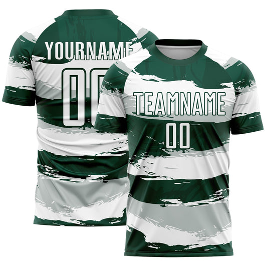 Custom Green White Sublimation Soccer Uniform Jersey - Sky-Custom