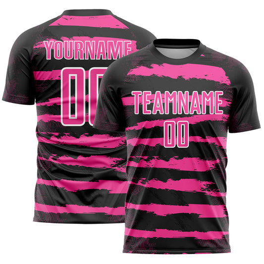 Custom Black Pink-White Sublimation Soccer Uniform Jersey - Sky-Custom
