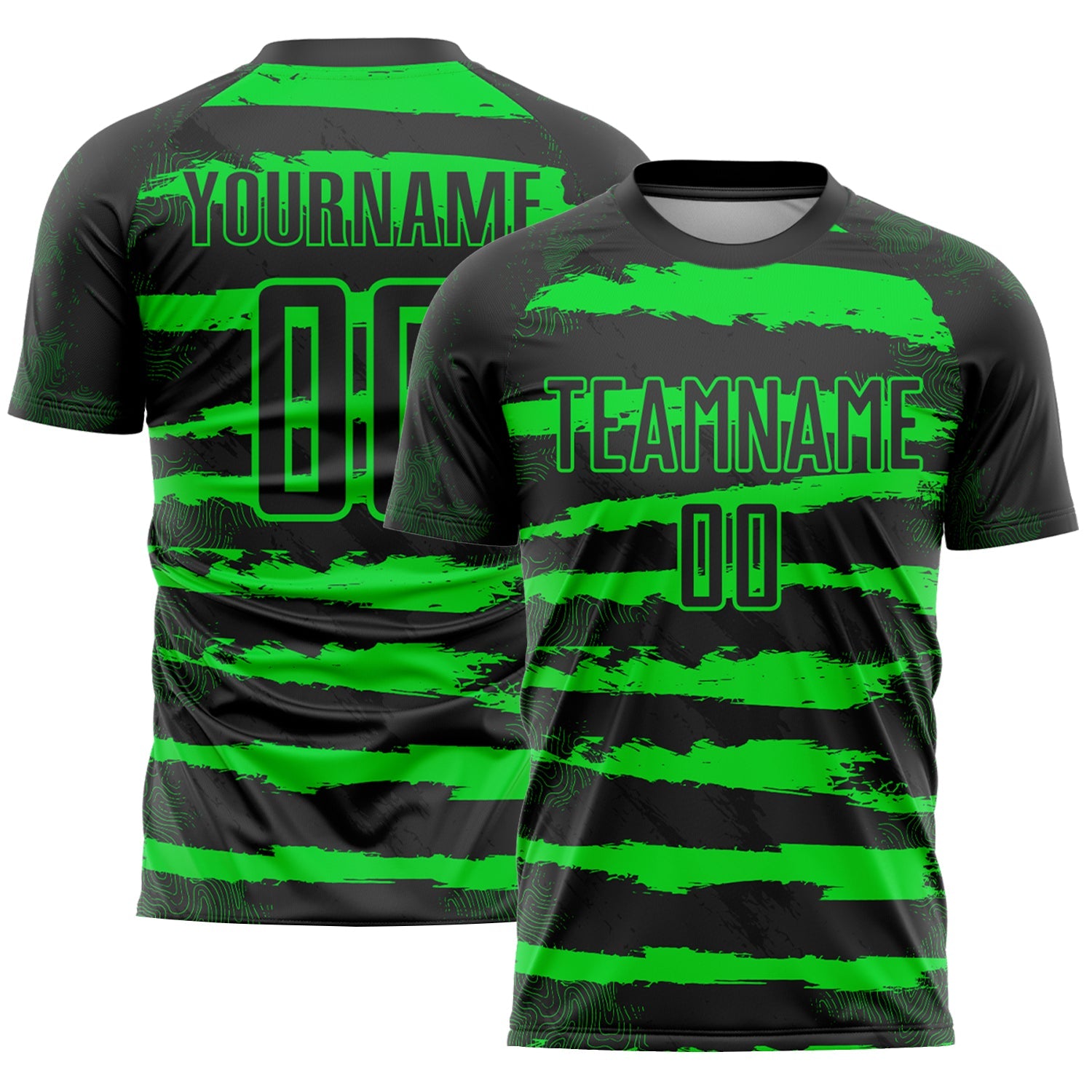 Custom Black Neon Green Sublimation Soccer Uniform Jersey - Sky-Custom