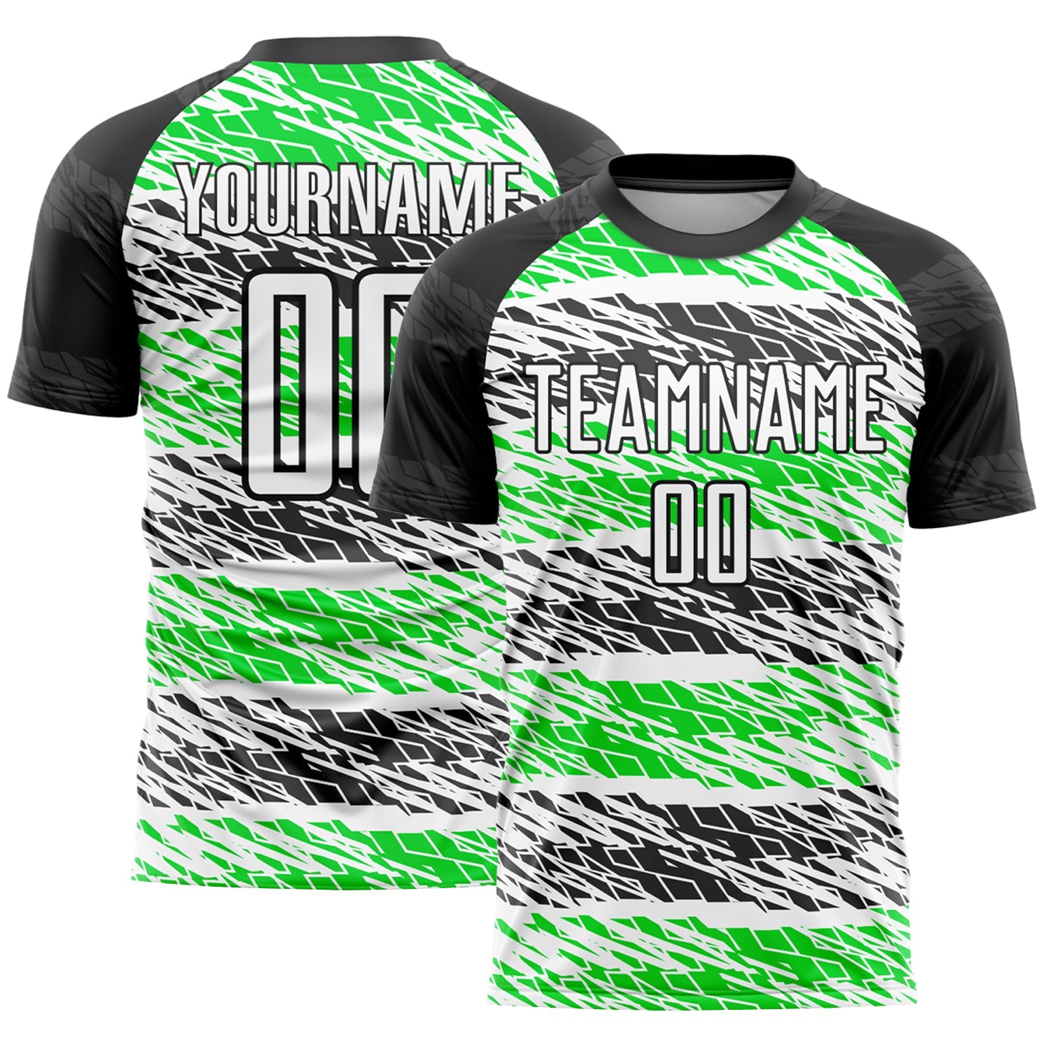 Custom Black White-Neon Green Sublimation Soccer Uniform Jersey - Sky-Custom