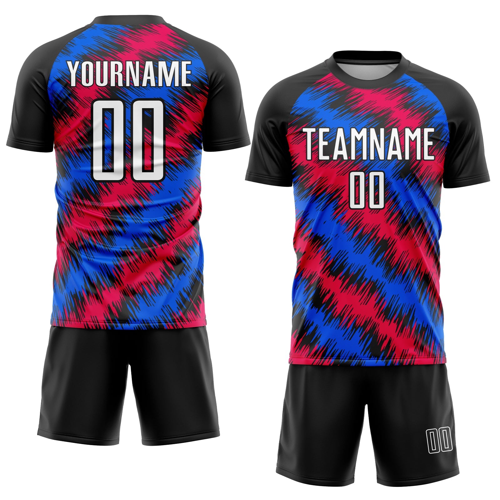 Custom Black Red-Royal Sublimation Soccer Uniform Jersey - Sky-Custom