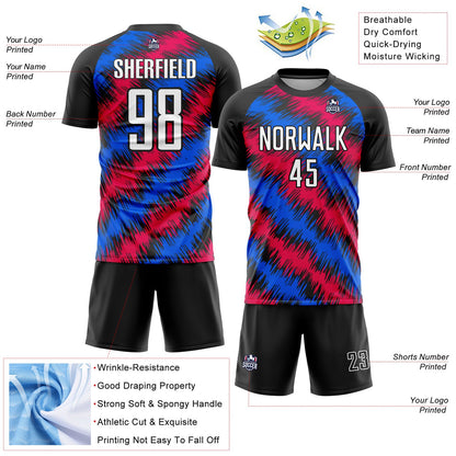 Custom Black Red-Royal Sublimation Soccer Uniform Jersey - Sky-Custom