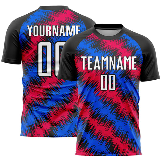 Custom Black Red-Royal Sublimation Soccer Uniform Jersey - Sky-Custom