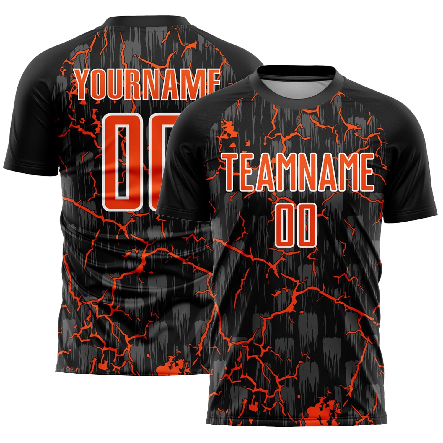 Custom Black Orange-White Pink Lightning Sublimation Soccer Uniform Jersey - Sky-Custom