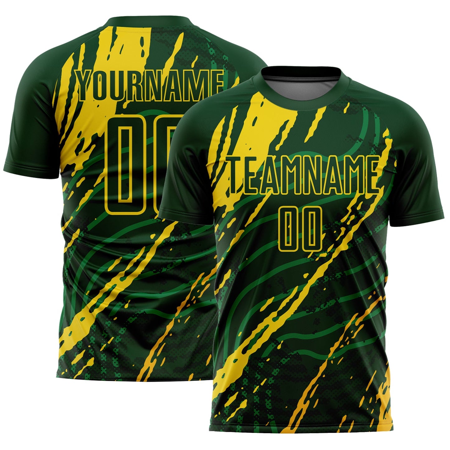 Custom Green Yellow Sublimation Soccer Uniform Jersey - Sky-Custom