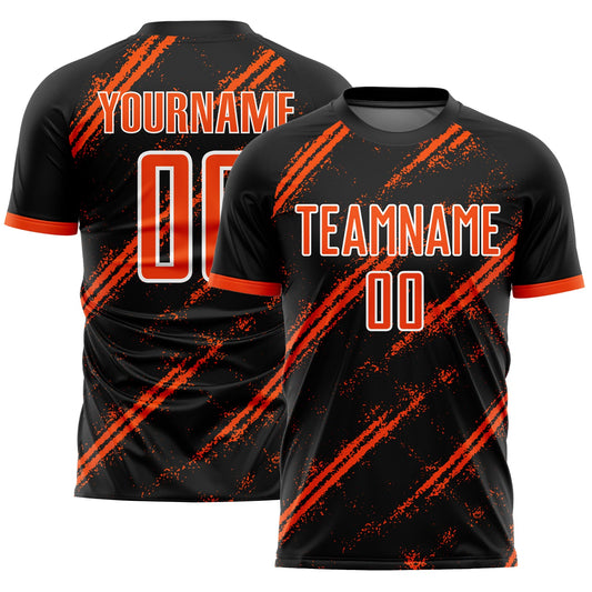 Custom Black Orange-White Sublimation Soccer Uniform Jersey - Sky-Custom