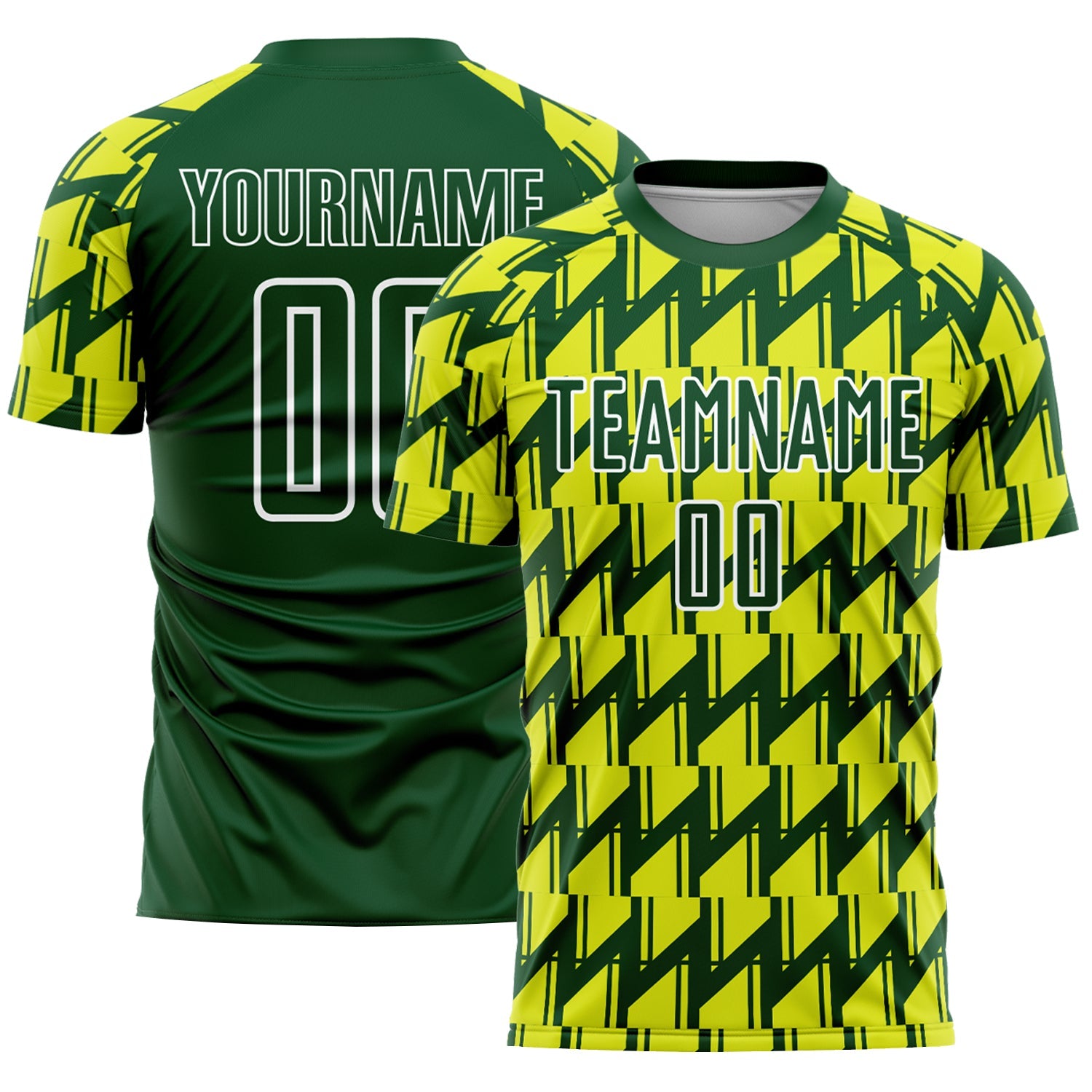 Custom Green Neon Yellow-White Sublimation Soccer Uniform Jersey - Sky-Custom