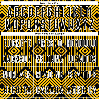 Custom Gold Black-White Abstract Geometric Shapes Sublimation Soccer Uniform Jersey - Sky-Custom