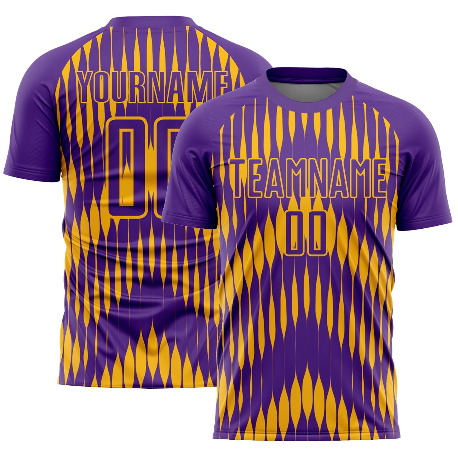 Custom Purple Gold Abstract Triangle Sublimation Soccer Uniform Jersey - Sky-Custom