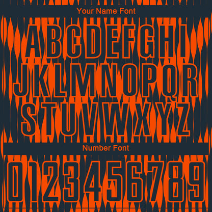 Custom Navy Orange Abstract Triangle Sublimation Soccer Uniform Jersey - Sky-Custom