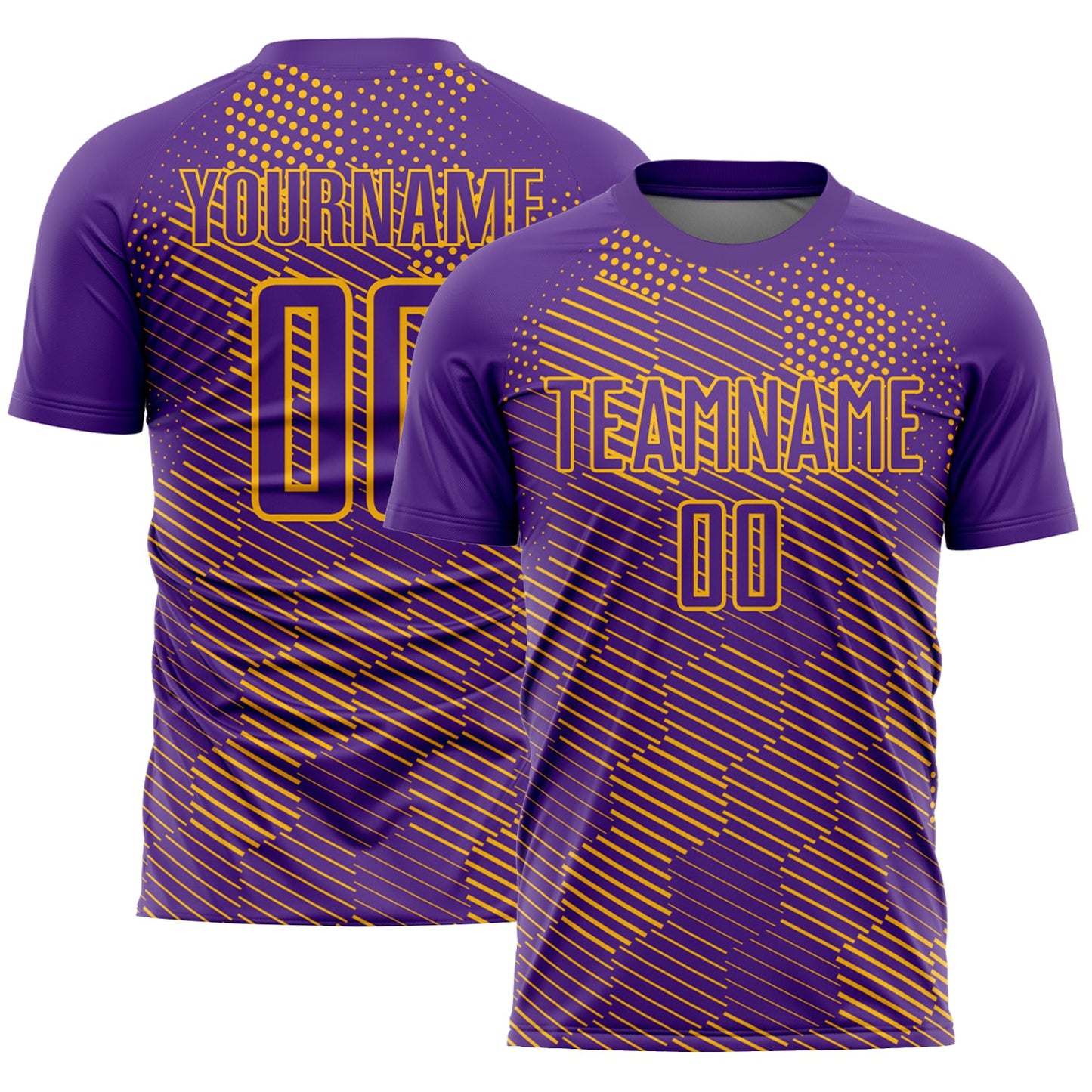 Custom Purple Gold Abstract Hexagon Sublimation Soccer Uniform Jersey - Sky-Custom
