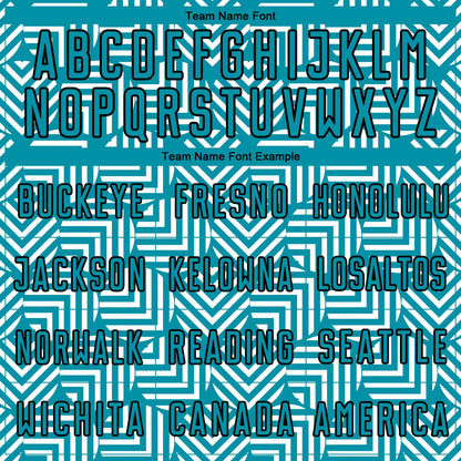 Custom Teal Black Abstract Geometric Shapes Sublimation Soccer Uniform Jersey - Sky-Custom
