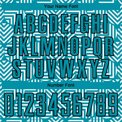 Custom Teal Black Abstract Geometric Shapes Sublimation Soccer Uniform Jersey - Sky-Custom