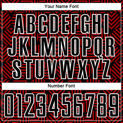 Custom Black Red-White Abstract Geometric Shapes Sublimation Soccer Uniform Jersey - Sky-Custom