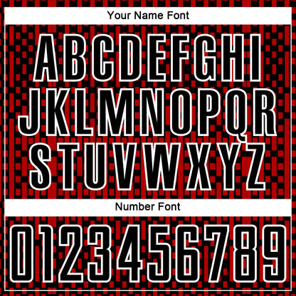 Custom Black Red-White Abstract Geometric Shapes Sublimation Soccer Uniform Jersey - Sky-Custom