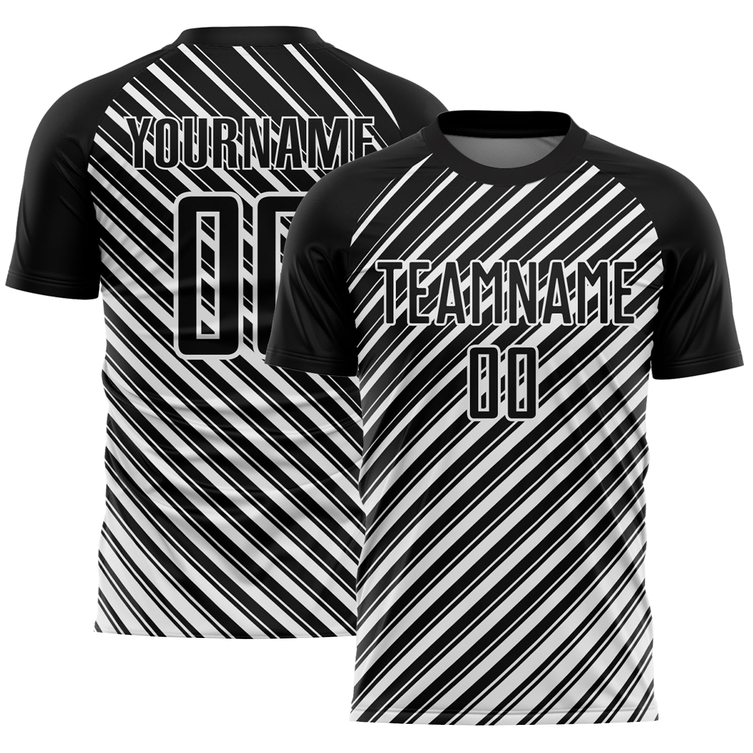 Custom Black White Slash Sublimation Soccer Uniform Jersey - Sky-Custom