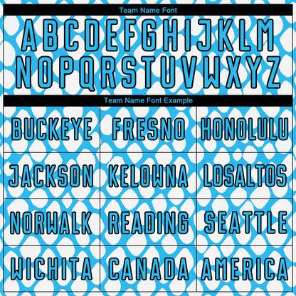 Custom Sky Blue Black-White Snake Skin Sublimation Soccer Uniform Jersey - Sky-Custom