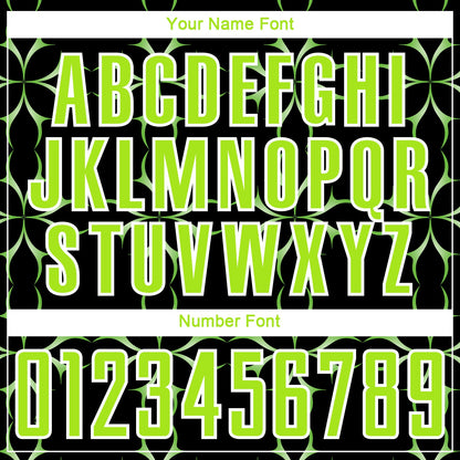 Custom Black Neon Green-White Damask Pattern Sublimation Soccer Uniform Jersey - Sky-Custom