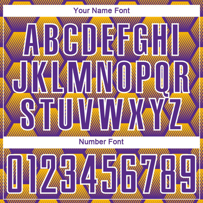 Custom Purple Gold-White Hexagons Pattern Sublimation Soccer Uniform Jersey - Sky-Custom
