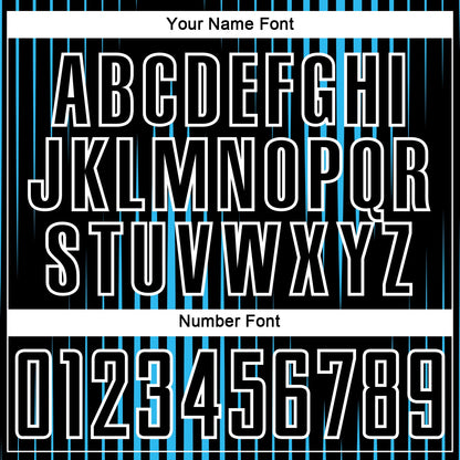 Custom Black Sky Blue-White Lines Sublimation Soccer Uniform Jersey - Sky-Custom