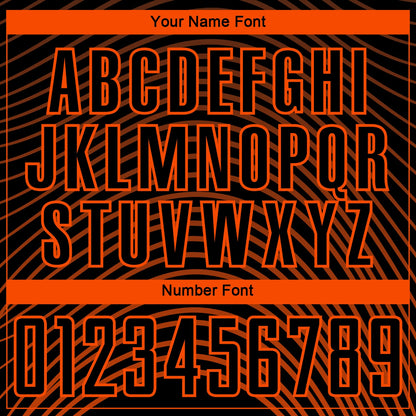 Custom Black Orange Gradient Geometric Lines Sublimation Soccer Uniform Jersey - Sky-Custom