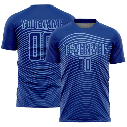 Custom Royal Light Blue Gradient Geometric Lines Sublimation Soccer Uniform Jersey - Sky-Custom